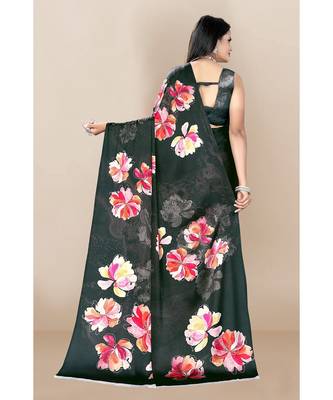 black indigo Japan Satin Sarees 3