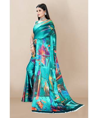 aqua_blue Japan Satin Sarees 2