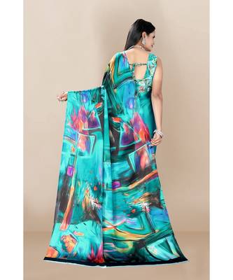 aqua_blue Japan Satin Sarees 3