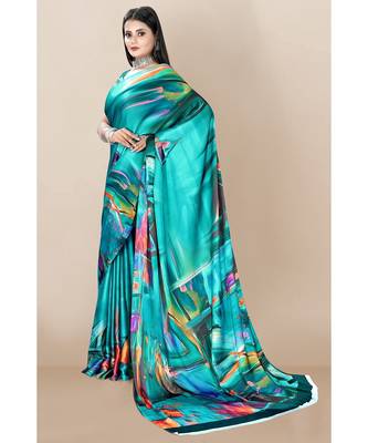 aqua_blue Japan Satin Sarees 4
