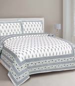 JAIPUR FABRIC Green Berry Rich Premium Pure Cotton Double BedSheet With 2 Pillow Covers