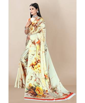 beige Japan Satin Sarees 4