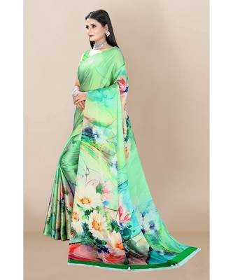 green Japan Satin Sarees 2