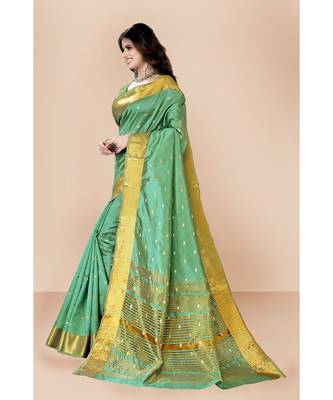 green Banarasi Silk Sarees 2