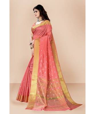 peach Banarasi Silk Sarees 2