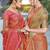 Pink woven organza saree with blouse