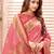 Pink woven organza saree with blouse