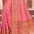 Pink woven organza saree with blouse