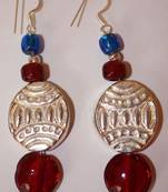Electric Blue & Red Danglers.