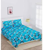 JAIPUR FABRIC Teal Blue Rectangle Super Soft Double Bedsheet With 2 Pillow Covers