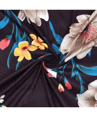 JAIPUR FABRIC Chocolate Brown Floral Super Soft Double Bedsheet With 2 Pillow Covers 2