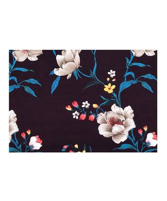 JAIPUR FABRIC Chocolate Brown Floral Super Soft Double Bedsheet With 2 Pillow Covers 3