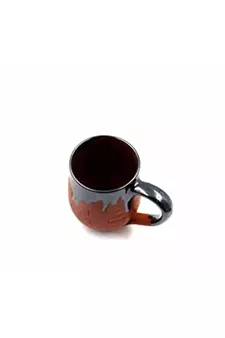 Esvar Stonecraft Handmade Ceramic Cotted Terracotta Coffee Mug with Traditional Bricks Design
