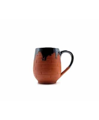 Esvar Stonecraft Handmade Ceramic Cotted Terracotta Coffee Mug with Traditional Bricks Design 3
