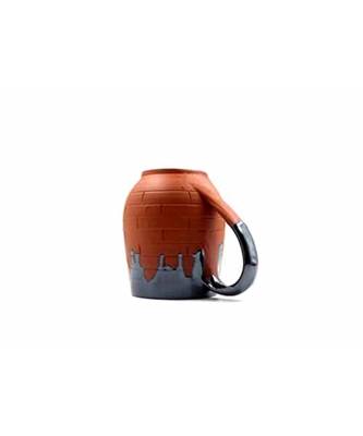 Esvar Stonecraft Handmade Ceramic Cotted Terracotta Coffee Mug with Traditional Bricks Design 4