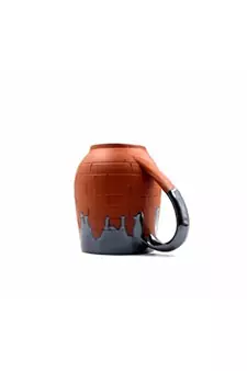 Esvar Stonecraft Handmade Ceramic Cotted Terracotta Coffee Mug with Traditional Bricks Design