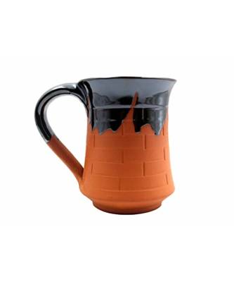 Esvar Stonecraft Handmade Ceramic Cotted Terracotta Coffee Mug With Traditional Bricks Design 1