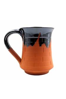 Esvar Stonecraft Handmade Ceramic Cotted Terracotta Coffee Mug With Traditional Bricks Design