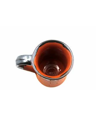 Esvar Stonecraft Handmade Ceramic Cotted Terracotta Coffee Mug With Traditional Bricks Design 2