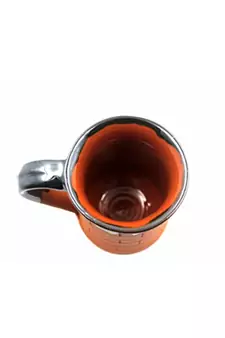 Esvar Stonecraft Handmade Ceramic Cotted Terracotta Coffee Mug With Traditional Bricks Design