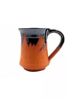 Esvar Stonecraft Handmade Ceramic Cotted Terracotta Coffee Mug With Traditional Bricks Design