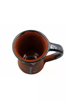 Esvar Stonecraft Handmade Ceramic Cotted Terracotta Coffee Mug with Dynamic Colour