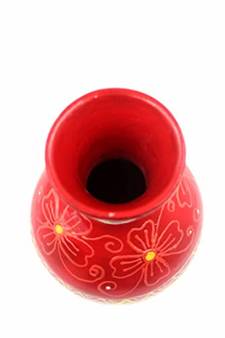 ESVAR STONECRAFT Present A Terracotta Flower Vase with Dynamic Red Multicoloured
