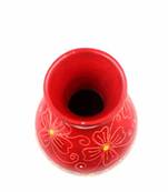 ESVAR STONECRAFT Present A Terracotta Flower Vase with Dynamic Red Multicoloured