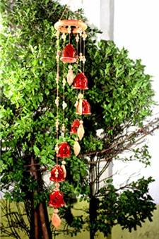 ESVAR STONECRAFT Present A Terracotta Ceramic Coated Red Wind Chimes With (SEVEN BELLS)