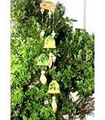 ESVAR STONECRAFT Present A Terracotta Ceramic Coated Green Wind Chimes With (THREE BELLS)