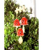 ESVAR STONECRAFT Present A Terracotta Ceramic Coated Red Wind Chimes With (THREE BELLS)