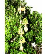 ESVAR STONECRAFT Present A Terracotta Ceramic Coated Green Wind Chimes With (THREE BELLS)