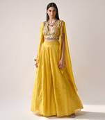 Yellow Chanderi Silk & Organza Sharara Set