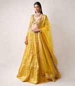 Yellow Hand Embroidered Lehenga Set