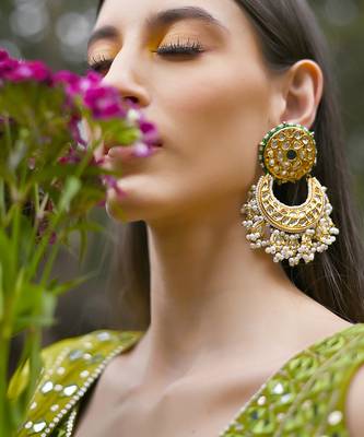 Olive Green Hand Embroidered Lehenga Set 3