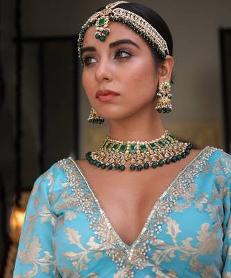 Blue Banarasi Lehenga  2