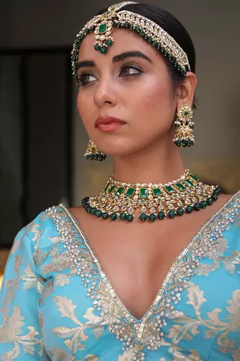 Blue Banarasi Lehenga 