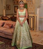 Mint Green Embroidered Lehenga Set