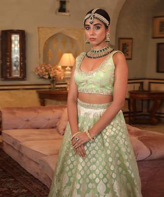 Mint Green Embroidered Lehenga Set 2