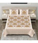 Tripok Tree Peacock Indian Tradition  Cotton King Size Luxury Bed Sheet 2 Pilow Covers