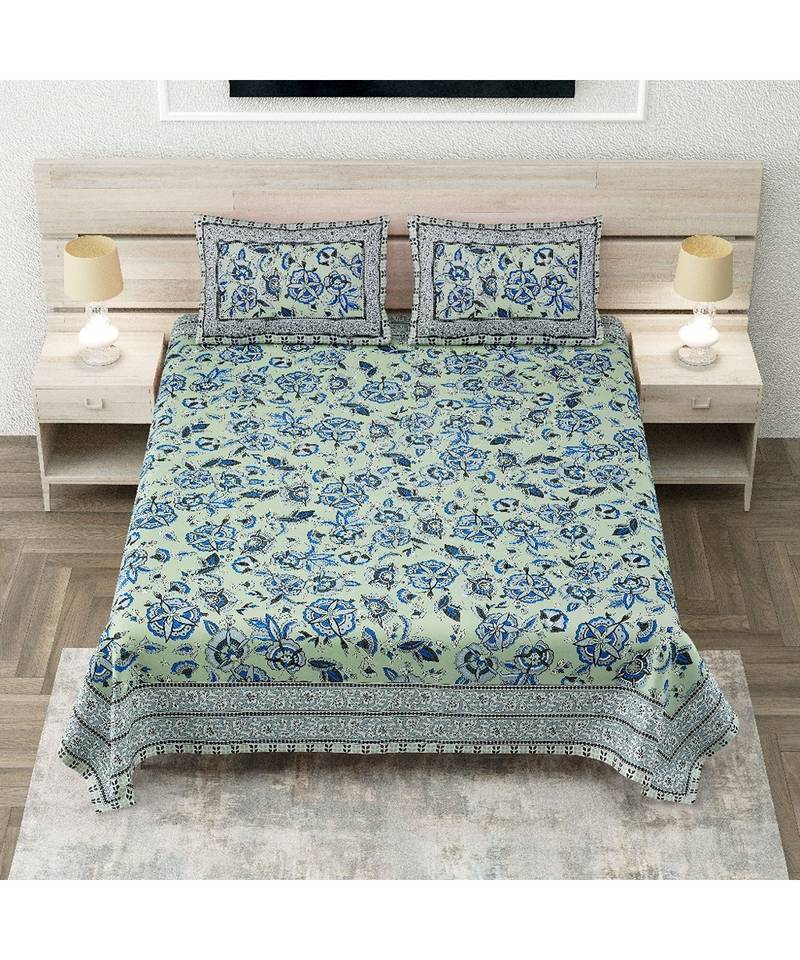 Keriler Bedsheet Keri Print Indian Tradition  Cotton King Size Luxury Bed Sheet With 2 Pilow Covers