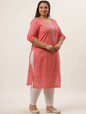Pink printed cotton kurtas-and-kurtis 2