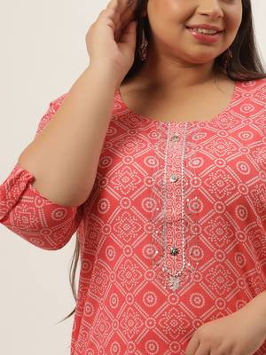 Pink printed cotton kurtas-and-kurtis 4