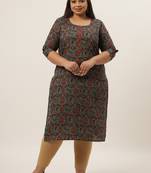 Blue printed cotton kurtas-and-kurtis