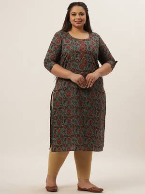 Blue printed cotton kurtas-and-kurtis 2