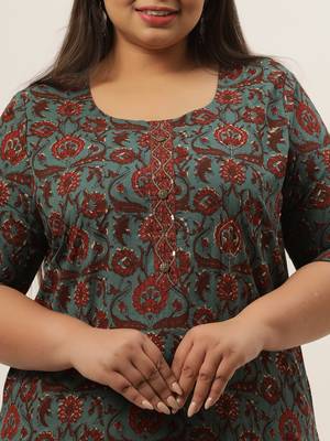 Blue printed cotton kurtas-and-kurtis 4