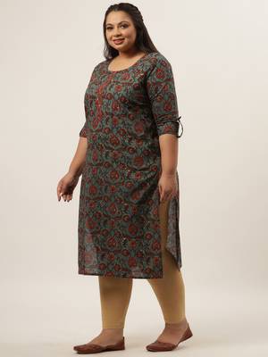 Blue printed cotton kurtas-and-kurtis 5