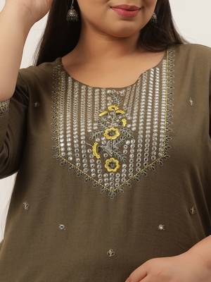 Grey plain cotton kurtas-and-kurtis 4