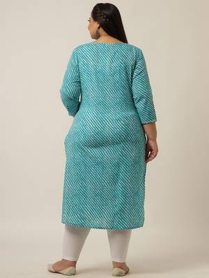 Blue printed cotton kurtas-and-kurtis 3