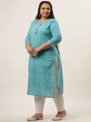 Blue printed cotton kurtas-and-kurtis 5